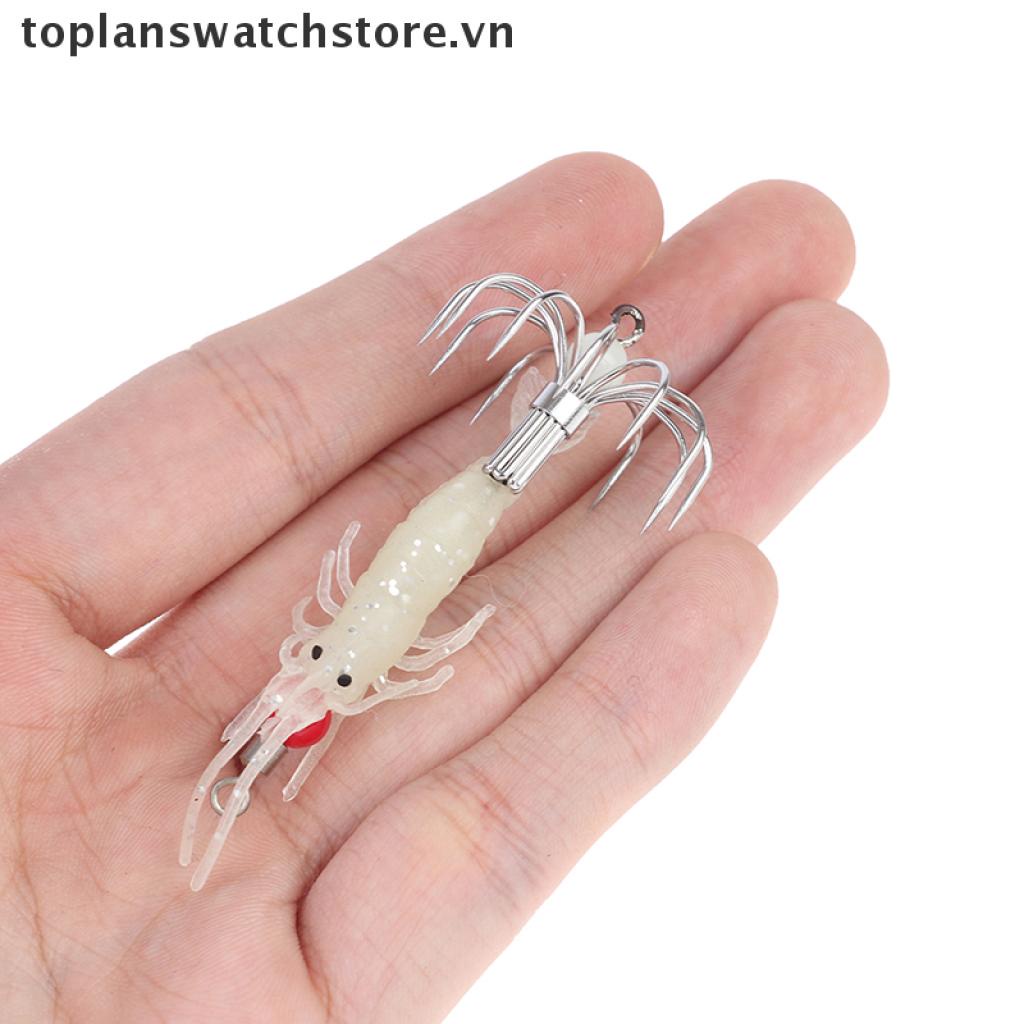 Mồi câu cá hình tôm phát sáng dùng câu mực/ bạch tuộc