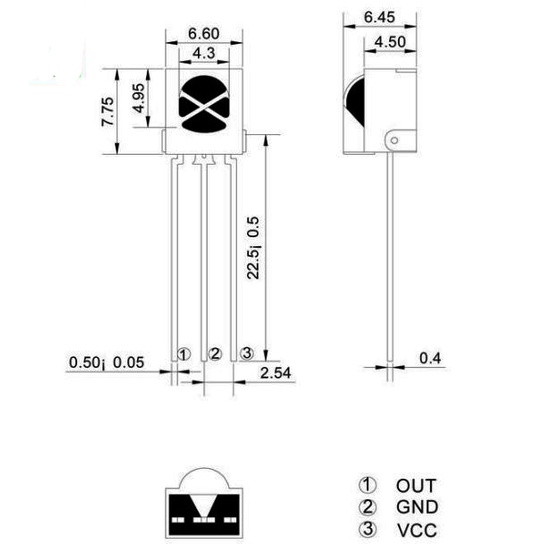 Mắt thu hồng ngoại 1838 , SM0038  / Cảm biến hồng ngoại / Linh Kiện Điện Tử