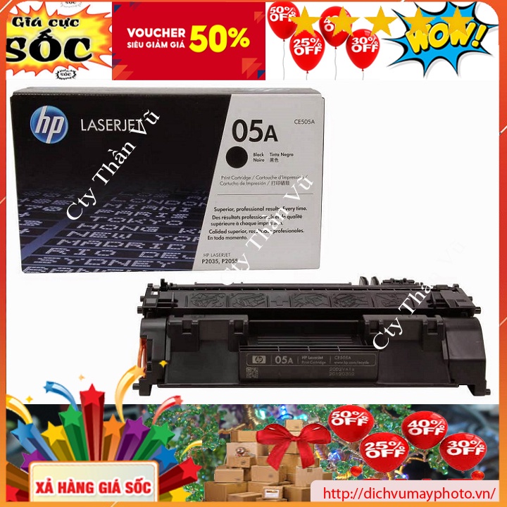 Hộp mực HP 05A dùng cho máy in HP 2035/2055d bản in đẹp, sắc nét, mực không bị bón cục, ít mực thải