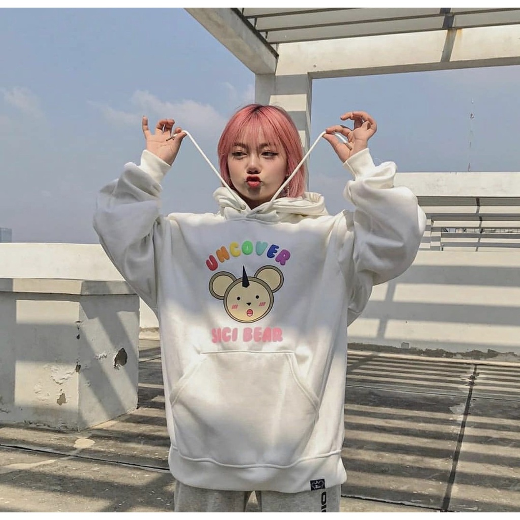 Áo Hoodie Local Brand Uncover Thỏ Nam Nữ Vải Nỉ Bông Unisex Full Mạc