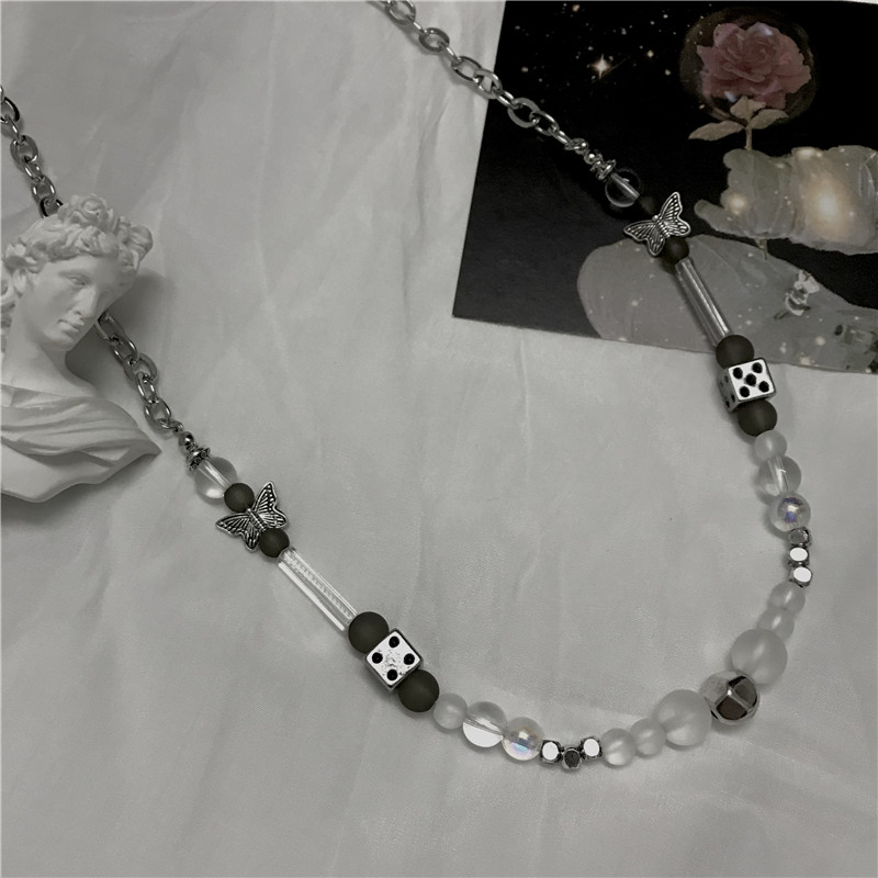 Dây chuyền mặt bướm xúc xắc phong cách hip hop Hàn Quốc đa năng cho nam nữ 22487