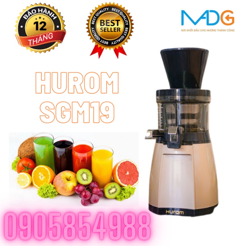 Máy ép chậm MADG, máy ép chậm nhập khẩu, máy ép trái cây Hurom SGM19, Xuất xứ Hàn Quốc