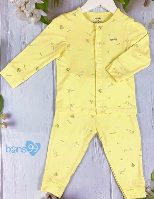 Giảm 50%Bộ dài tay cài giữa quần dài hãng Bons99 chất liệu sợi tre cho bé!