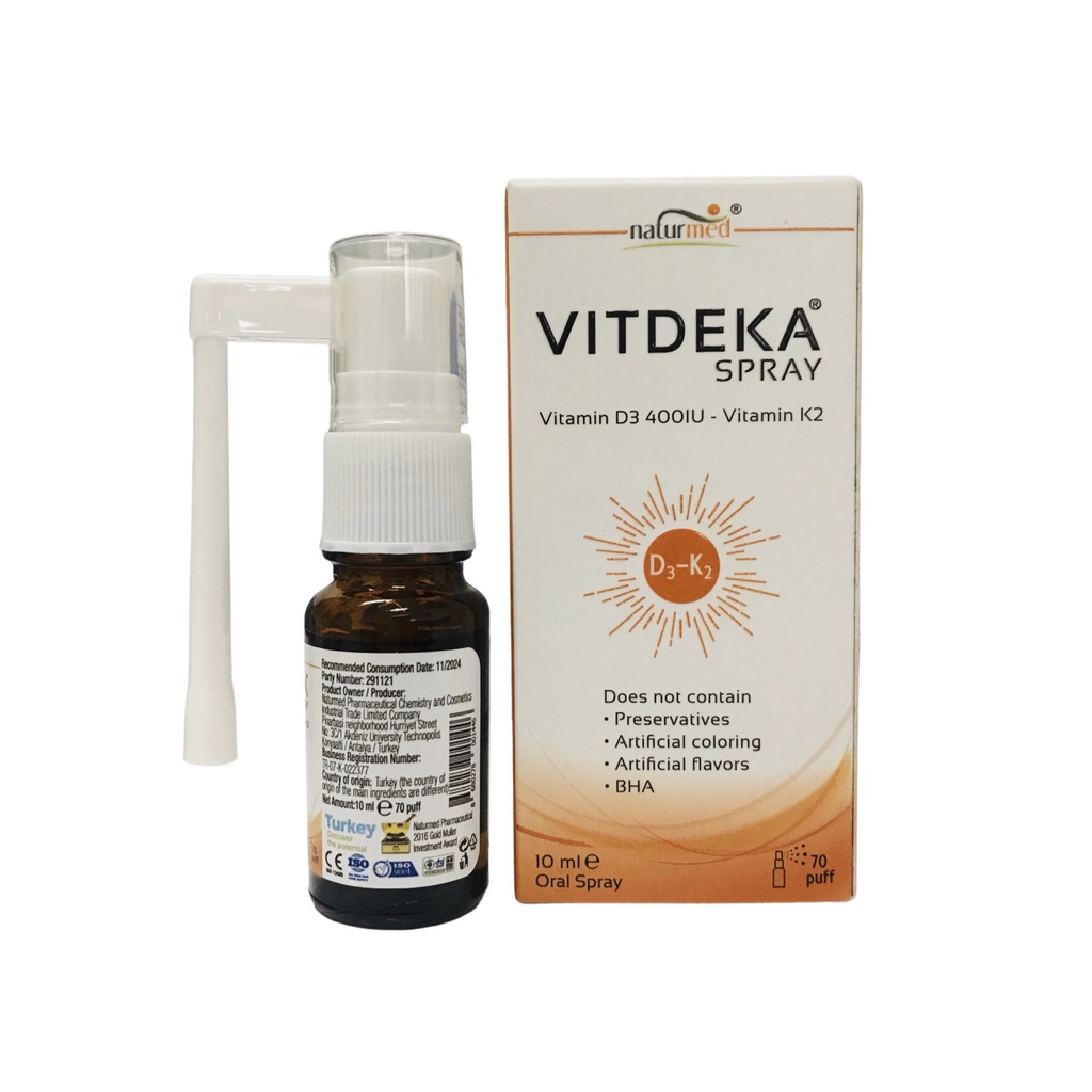 Vitdeka Spray Bổ Sung Vitamin D3+K2 10ml