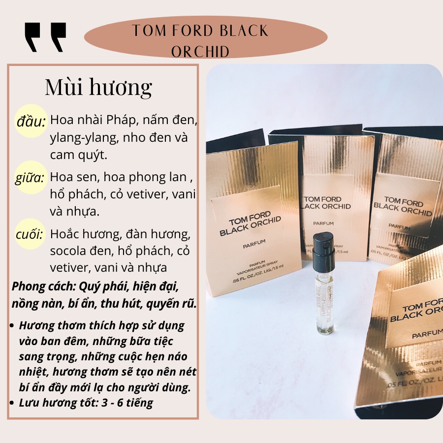 Vial nước hoa Tom Ford Black Orchid hương Sang trọng (1,5ml)