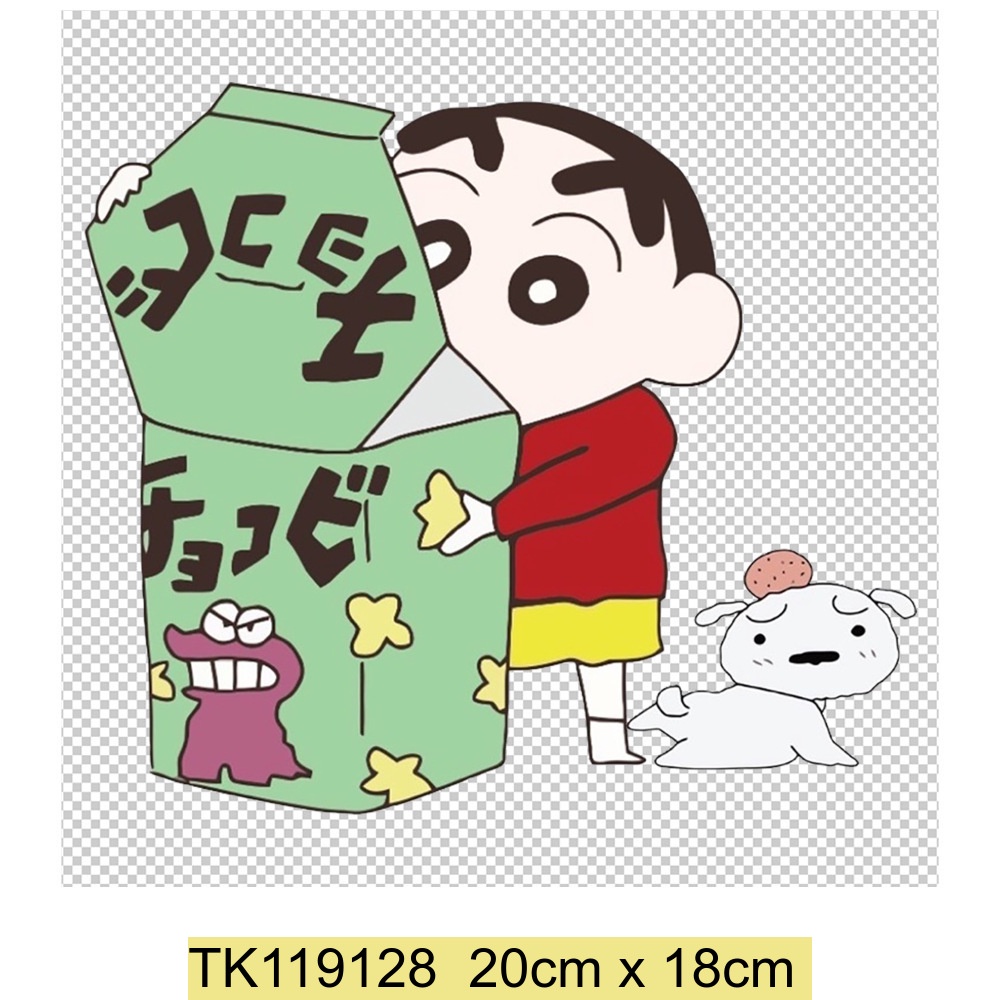 Crayon Shin-chan Họa Tiết Truyền Nhiệt Viny Sắt Trên Sản Xuất Nhãn Dán Thẻ Tên Cho Áo Sơ Mi Quần Áo Có Thể Giặt Được Táo