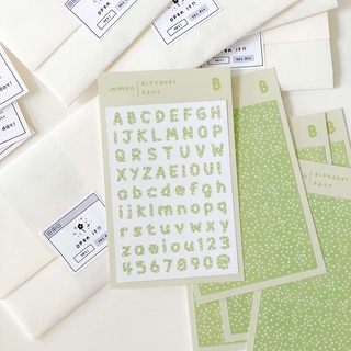 Sticker alphabet họa tiết daisy | Hình dán chữ cái | immoo |