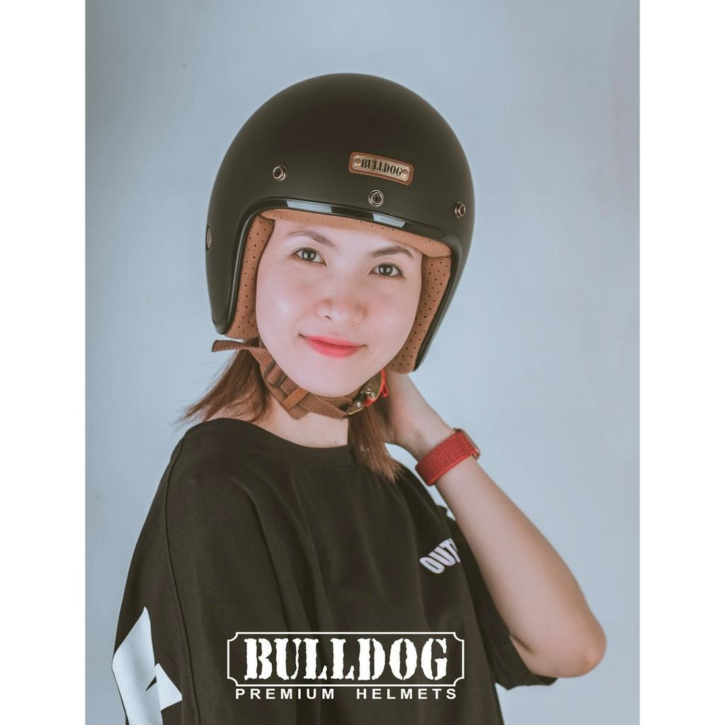 Mũ Bảo Hiểm 3/4 Cổ Điển BULLDOG Heli Sợi Thuỷ Tinh