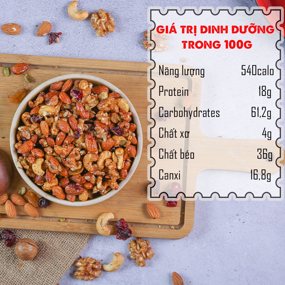 Granola ăn kiêng siêu hạt không yến mạch, Granola siêu hạt nướng mật ong eatclean healthy food - Tida Food