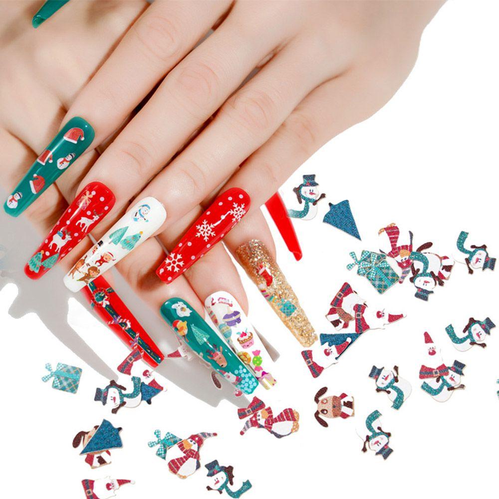 Set 50 Phụ Kiện Trang Trí Móng Nghệ Thuật Bằng Bột Bột Bột Bột Bột Gỗ Hình Ông Già