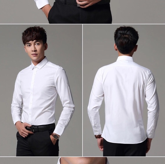áo sơ mi nam Trắng không nhăn SMT002- Sơ mi nam màu Trắng dáng ôm Body hàn quốc | BigBuy360 - bigbuy360.vn