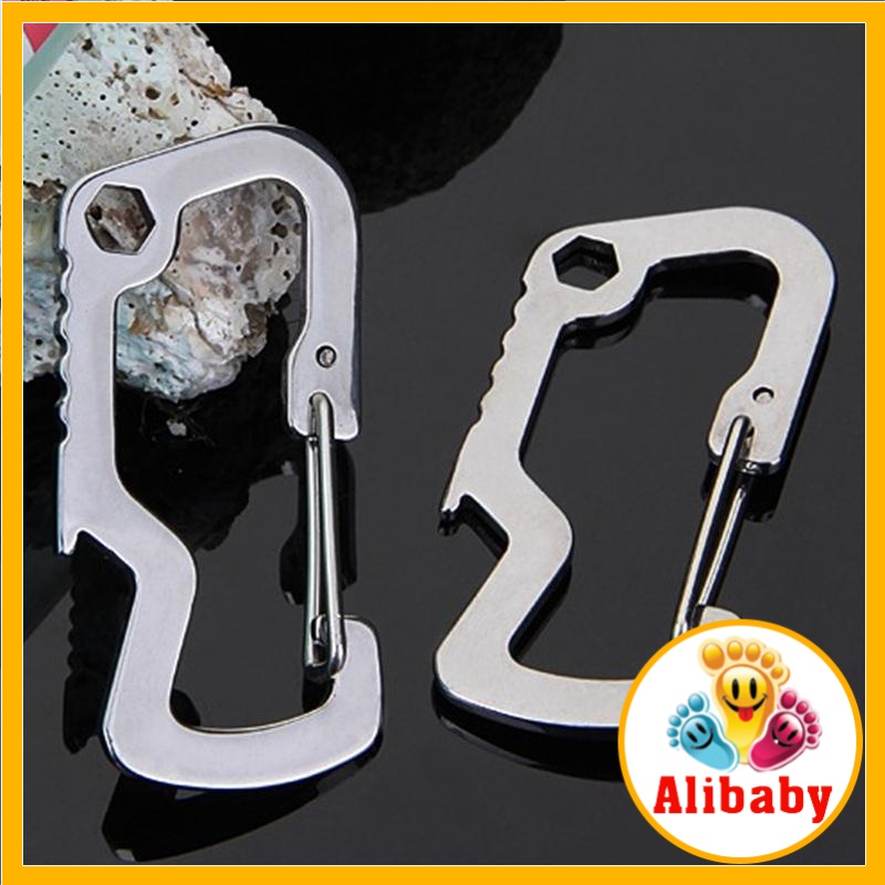 Móc khóa đa năng hình chữ D cho nam giới, tiện dụng, cá tính E640