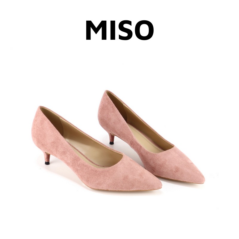 Giày cao gót nữ bít mũi đơn giản gót nhọn 3m mang công sở sang trọng Miso M026