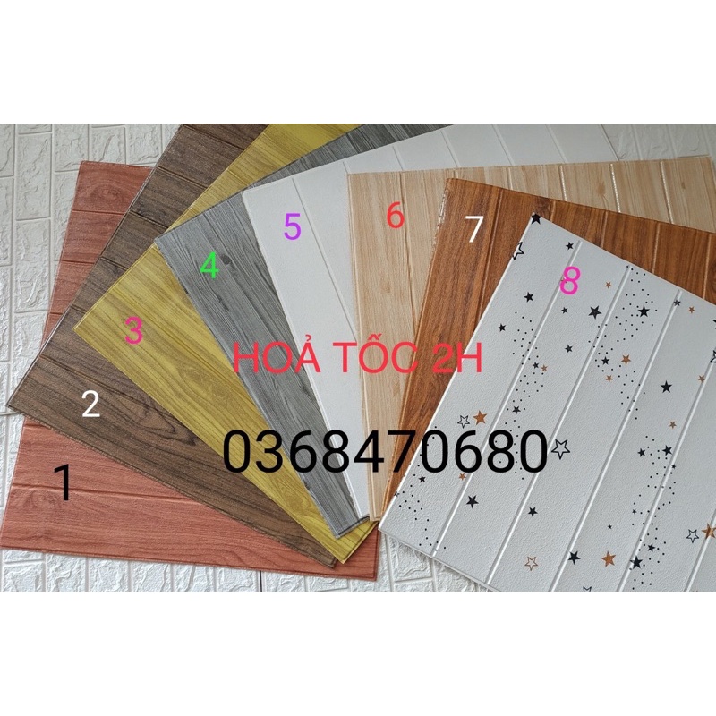 (Hoả tốc) Xốp dán tường 3d giả gỗ