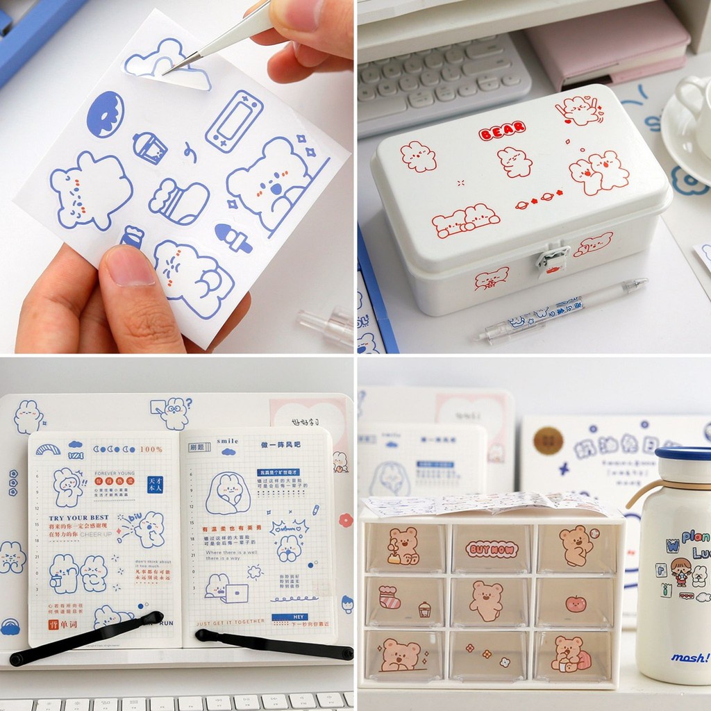 1 Tấm Sticker Tặng Kèm Trang Trí Sổ Tay, Đồ Dùng Hình Dễ Thương