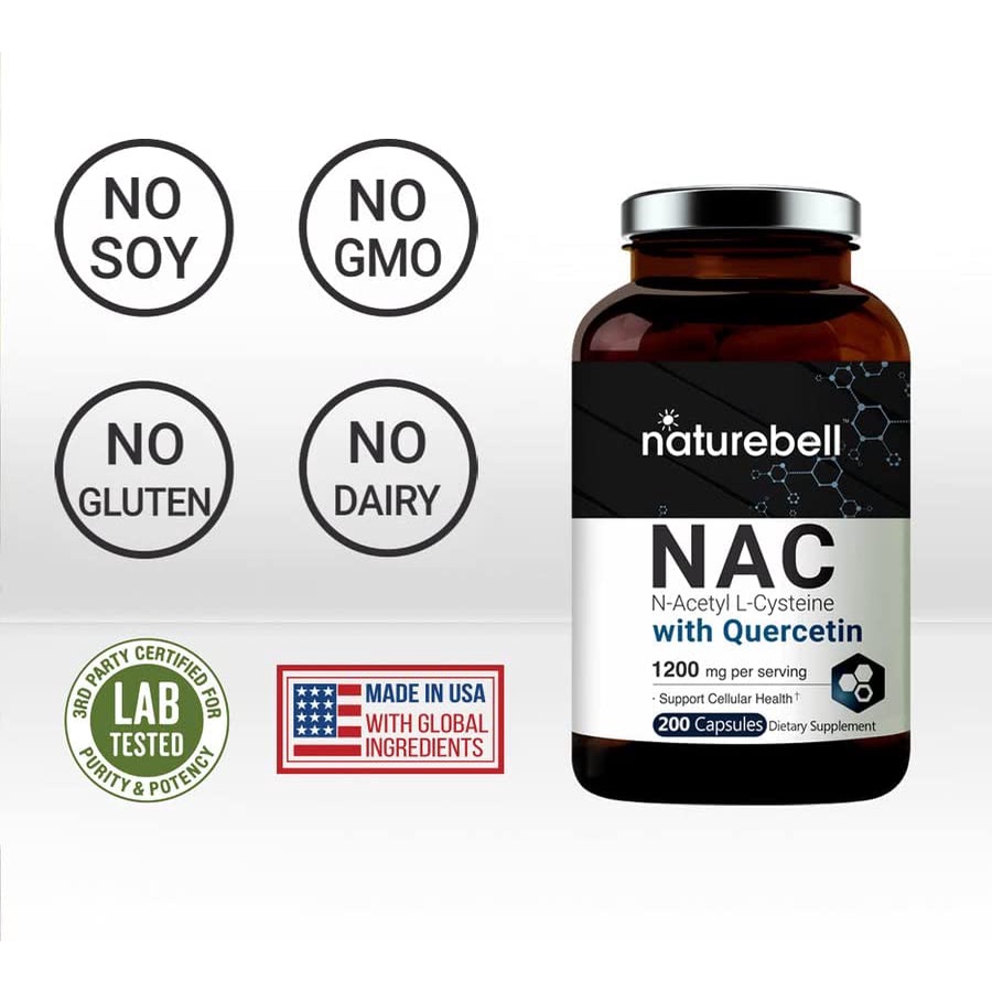 Viên Trắng Da NAC 1200mg - Thải Độc Gan N-Acetyl L-Cysteine - Glutathione - 200 Viên