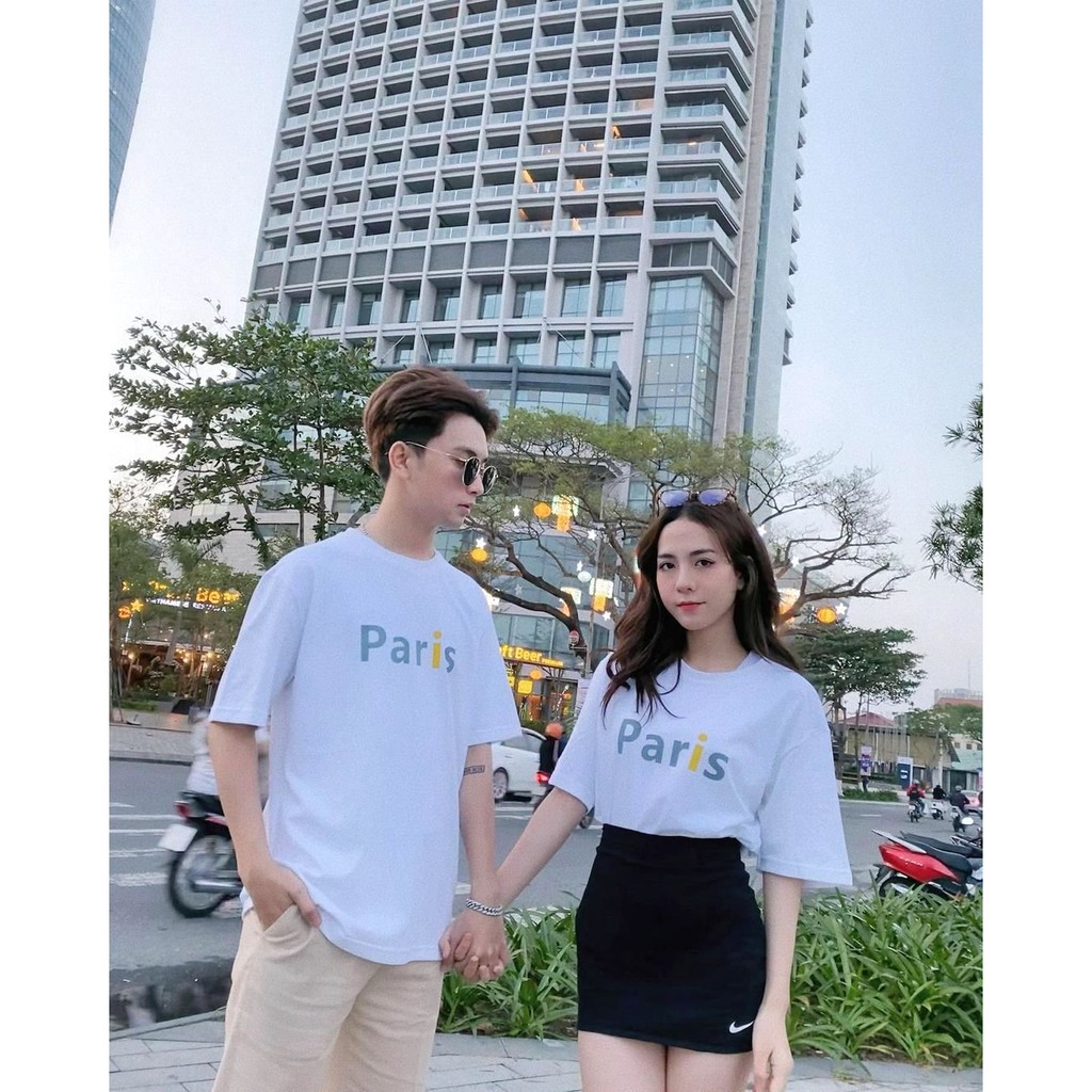 Áo Thun Cotton Nữ Paris  Nana's House - FREESHIP  Áo thun Unisex cổ tròn chất thun cotton 3 màu THAN | TRẮNG | ĐỎ