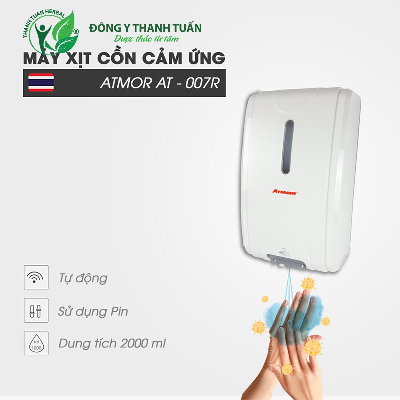 Máy xịt cồn sát khuẩn cảm ứng ATMOR AT-007R Thái Lan