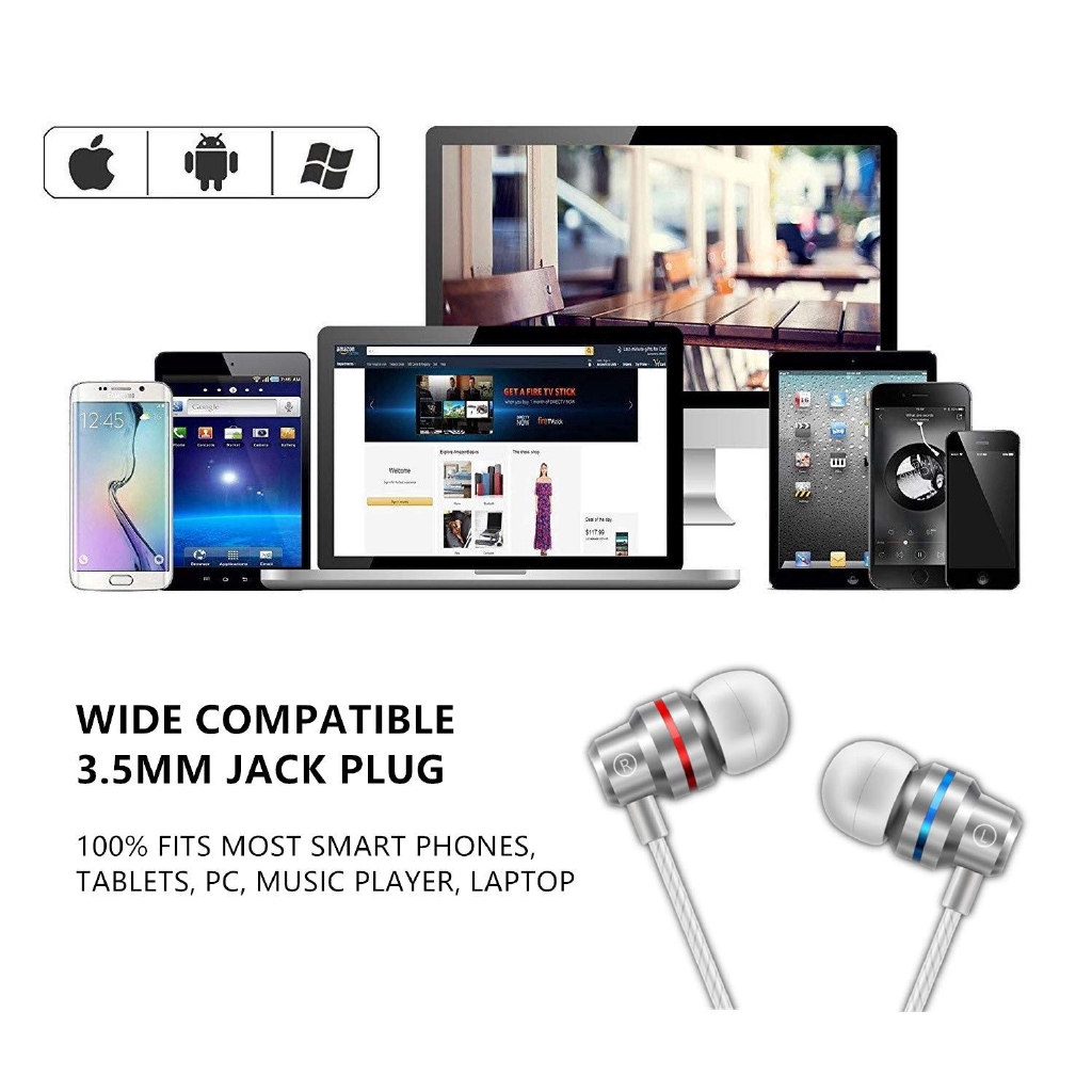 Tai nghe có dây VANSEN hiệu ứng âm thanh 9D siêu trầm giắc cắm 3.5mm thông dụng cho Android