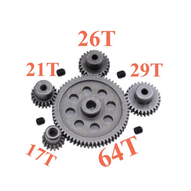 Bánh răng mô tơ bằng thép 17T/21T/26T/29T/64T cho HSP 94103/ 94103pro/ 94107/ 94107pro/ 94111/ 94111pro / 94170pro 1/10
