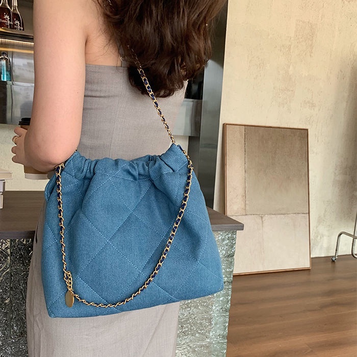 Túi Xách Denim Đeo Dưới Cánh Tay Sức Chứa Lớn Dễ Phối Đồ Thời Trang Cho Nữ
