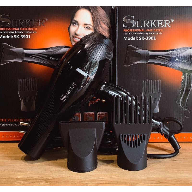 Máy sấy tóc công suất lớn 3000W Surker Sk3901- Chuẩn 3000W thổi cực mạnh- phù hợp cho tạo kiểu