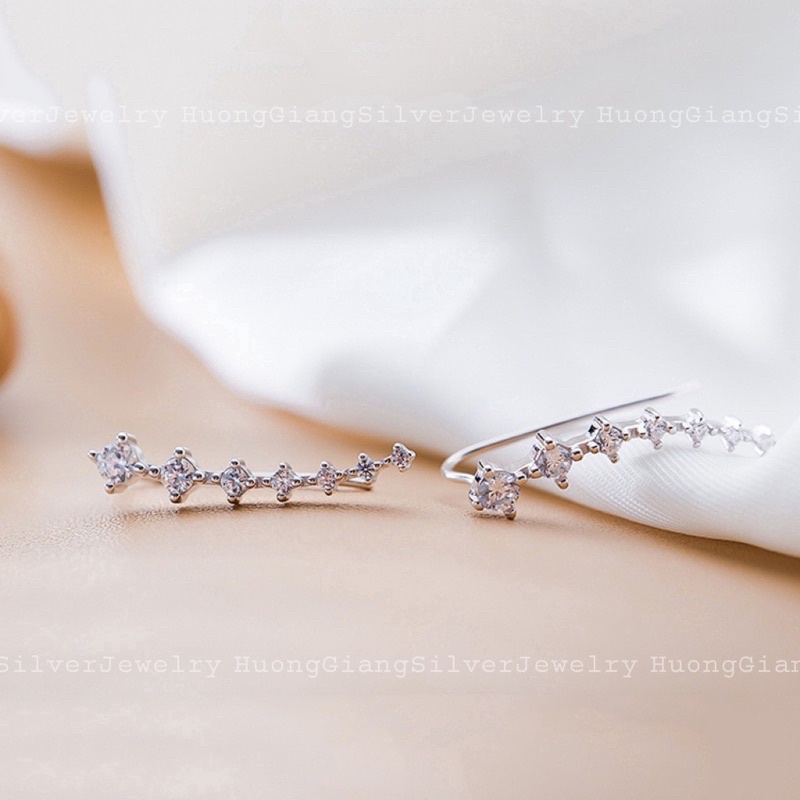 Khuyên tai kẹp vành móc câu Bạc Ta - HuongGiangSilver