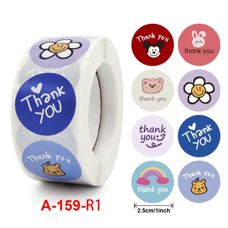 Sticker cuộn thank you 500 hình chọn mẫu