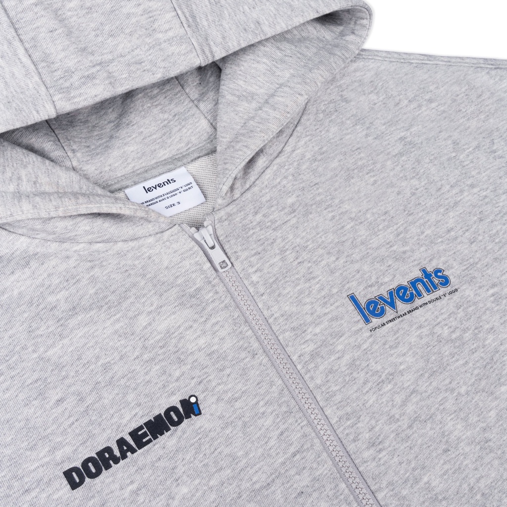 Áo Zipper Hoodie Levents Doraemon Collab/ Grey