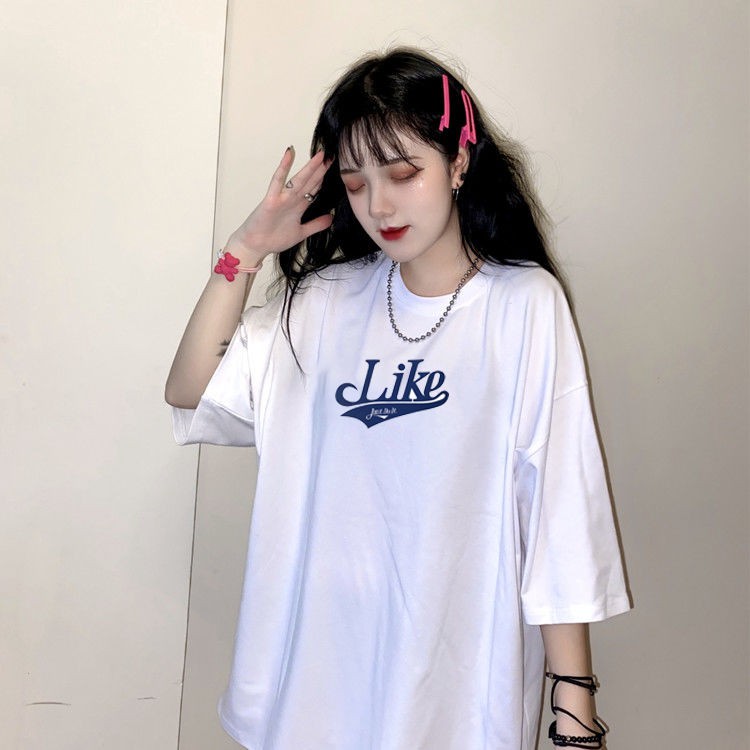 ☾✖2020 summer new Korean version of large size women s clothing loose 200 kg fat MM port Wind printed half-sleeved T-shirt female student trend