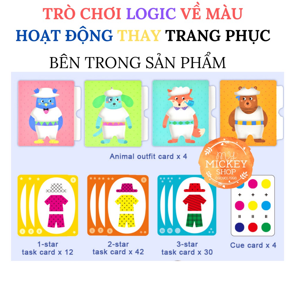 Mideer Đồ chơi trẻ em hoạt động thay trang phục - chơi tư duy Logic về 3 màu sắc Dress up kit activity mymickeyshop