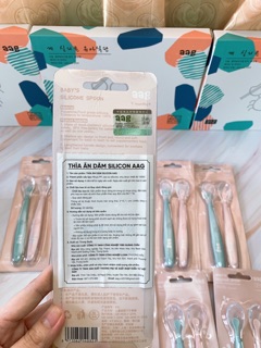 Set 2 muỗng/ thìa ăn silicon AAG