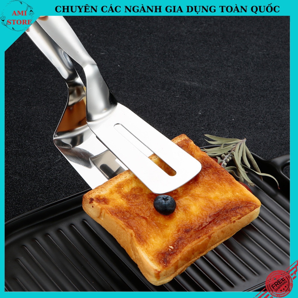 Xẻng inox gắp thức ăn/ kẹp gắp đồ thức ăn nóng/ chiên nướng thực phẩm đa năng đồ dùng nhà bếp