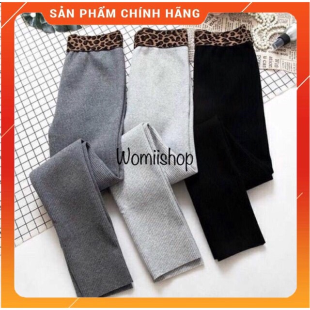 Quần LEGGiNG Len Tăm Cạp Da Báo