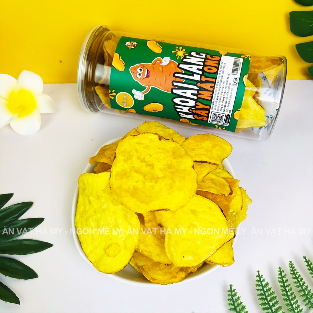 Khoai lang vàng sấy mật ong hũ 230g đồ ăn vặt Hà My
