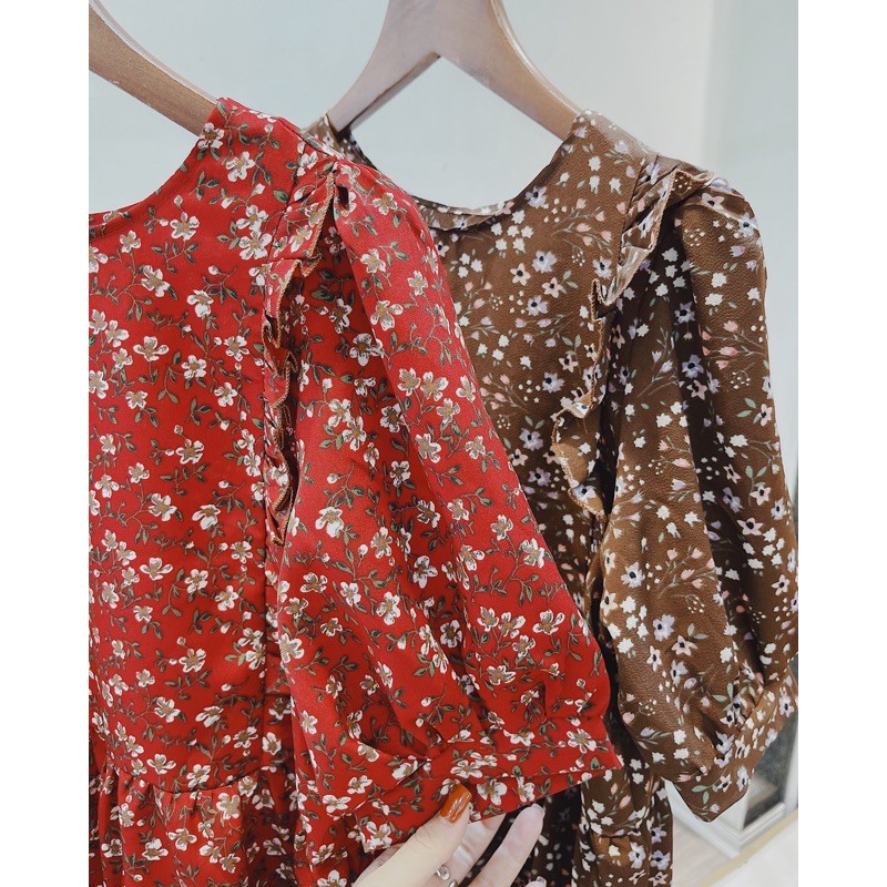 [Mã FATHANG5 giảm 10K đơn 50K] Đầm hoa nhí babydoll viền bèo | BigBuy360 - bigbuy360.vn