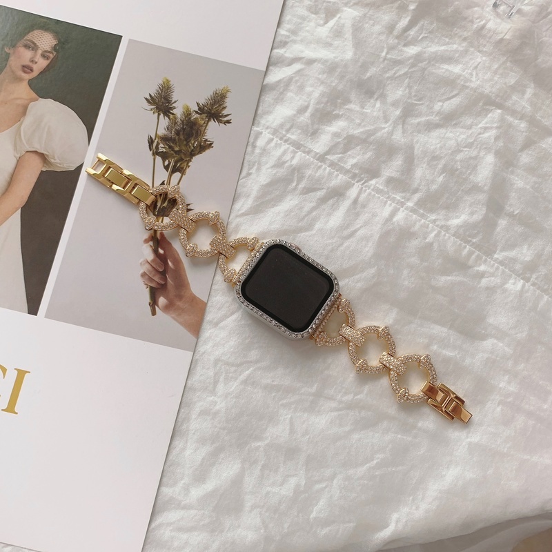 Dây Đeo Đồng Hồ Bằng Kim Loại Cho Apple Watch Band Series 7 6 SE 5 4 3 41mm 45mm 40mm 44mm 42/38mm