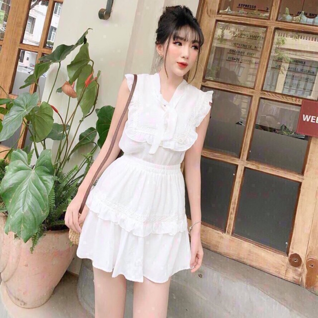 Sét tiểu thư chân váy trắng HANA280