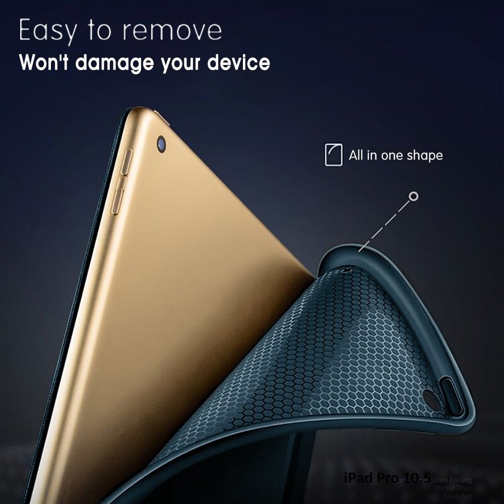 Bao da kiêm ốp lưng cho iPad Pro 10.5'' (Xanh đen) | BigBuy360 - bigbuy360.vn