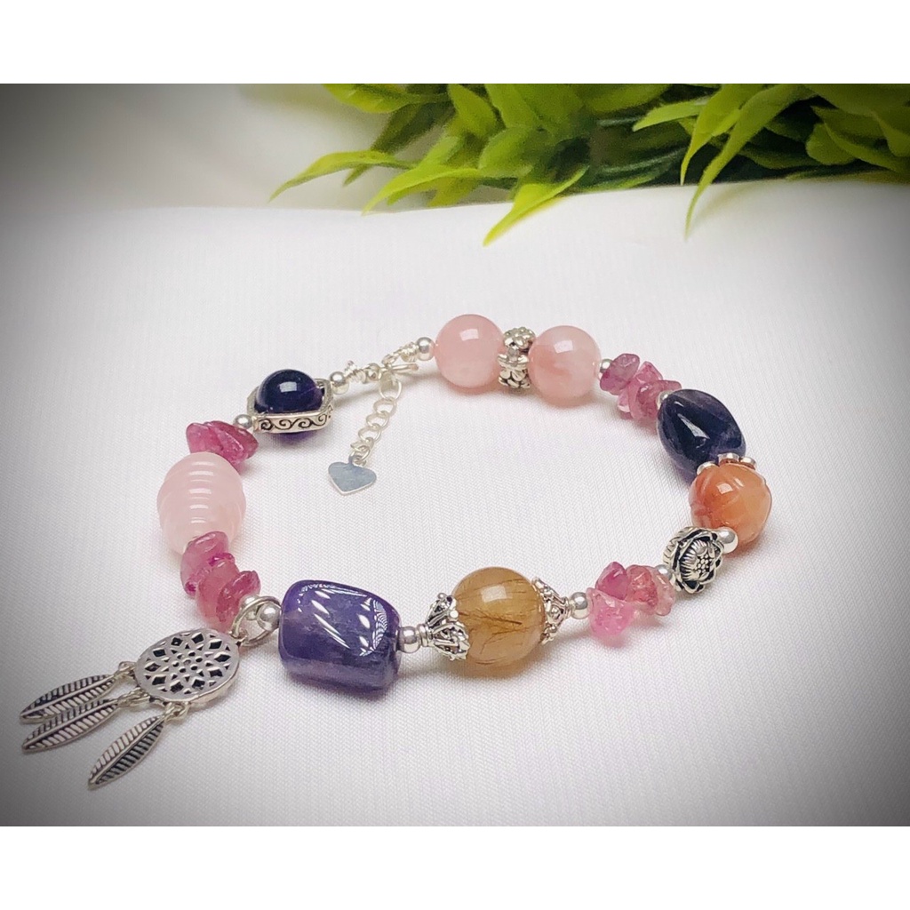 Vòng tay đá T.A Quartz mix bạc 925