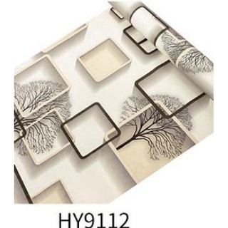 Giấy Dán Tường Ô Vuông Vàng Khổ 45cm x10m Có Sẵn Keo