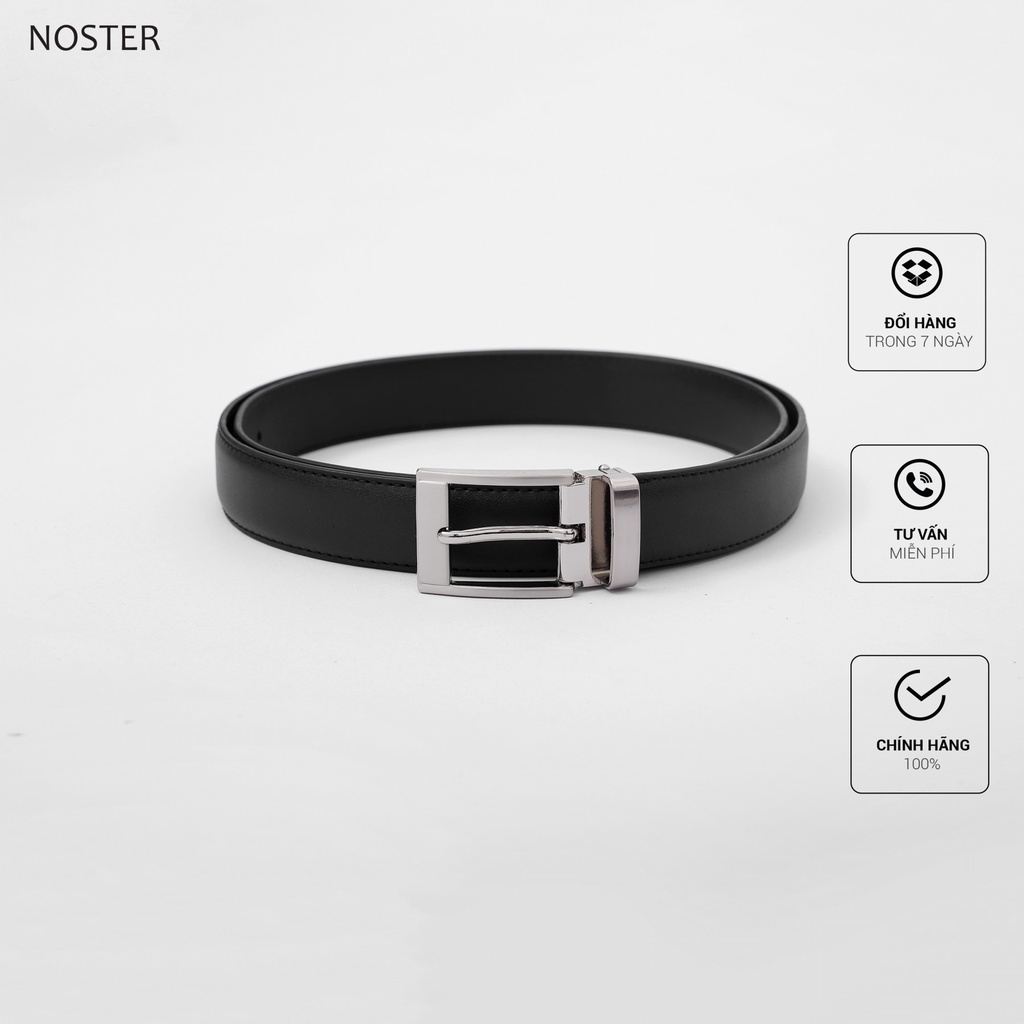 Thắt lưng da bản nhỏ 2.8 cm, mặt khóa vuông đẹp  - Thương hiệu NOSTER mã DLTK39