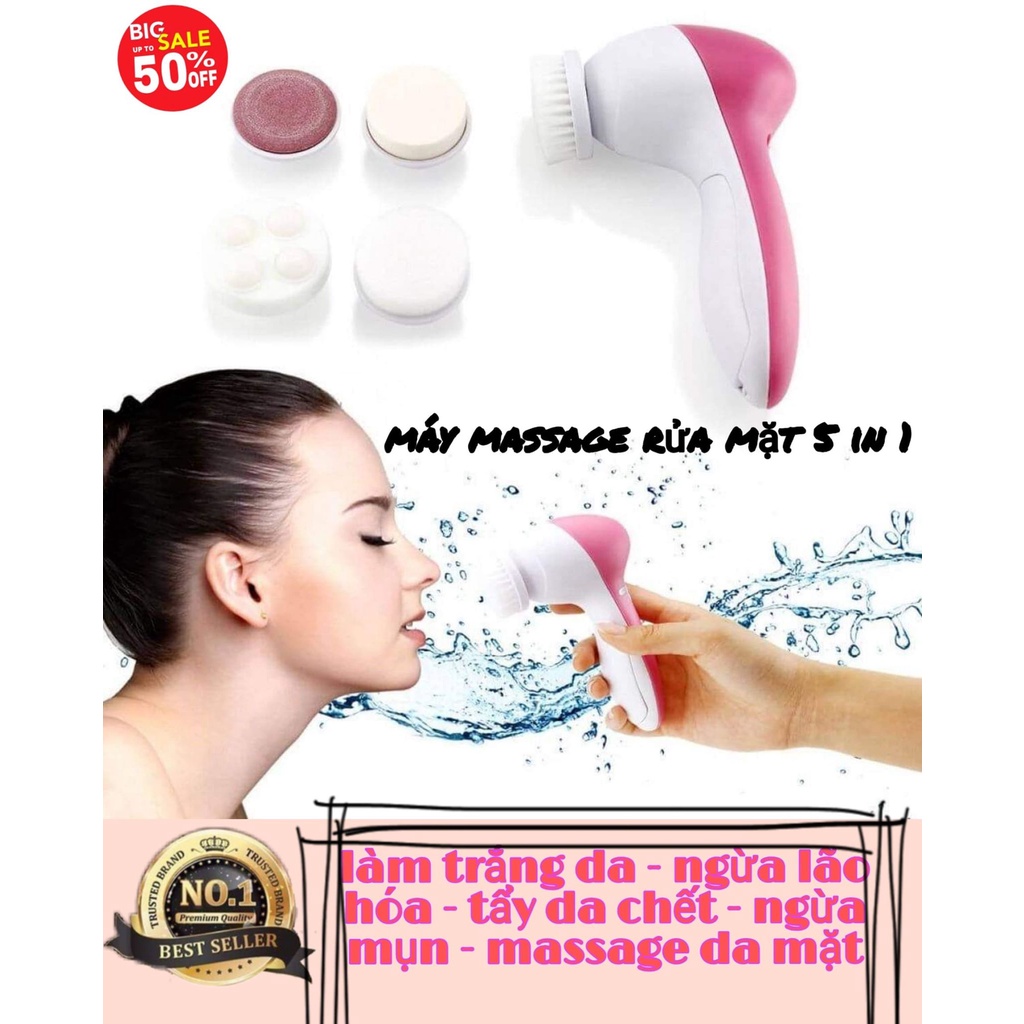 [HCM]Máy rửa mặt dùng cho spa Máy rửa mặt massage 5 trong 1 beauty care massager may massage mat. HOT SALE 50%