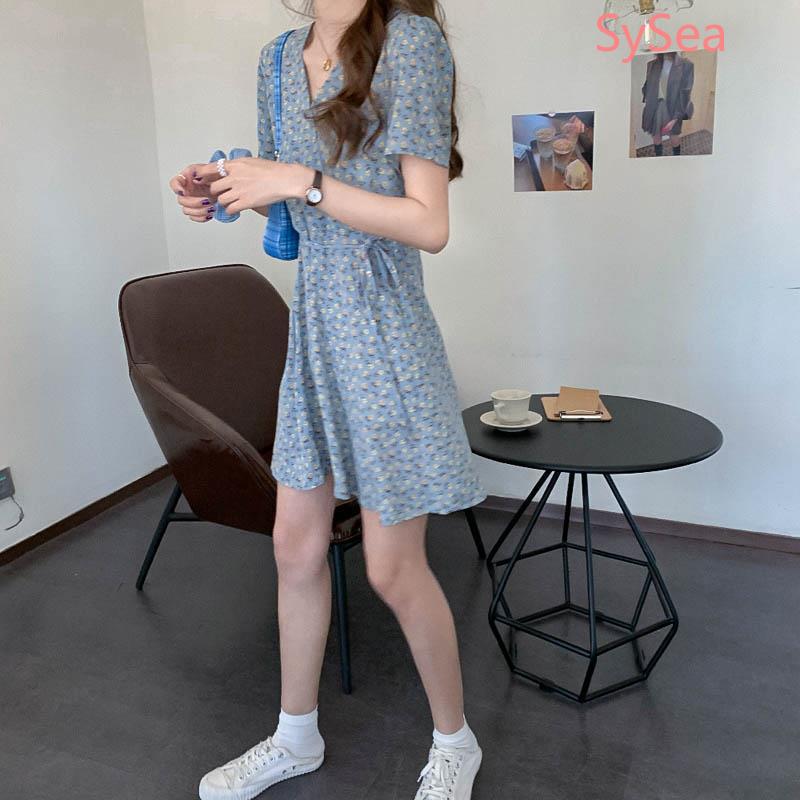 Đầm Midi Chất Chiffon Cổ Chữ V Hoạ Tiết Hoa Thời Trang Mùa Hè