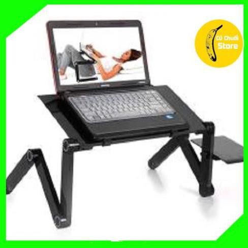 [XẢ KHO+FREE SHIP]Bàn để laptop Xoay 360 độ linh hoạt 2 chân_chân gập chữ Z. Mặt bàn có quạt tản nhiệt + bàn để chuột li