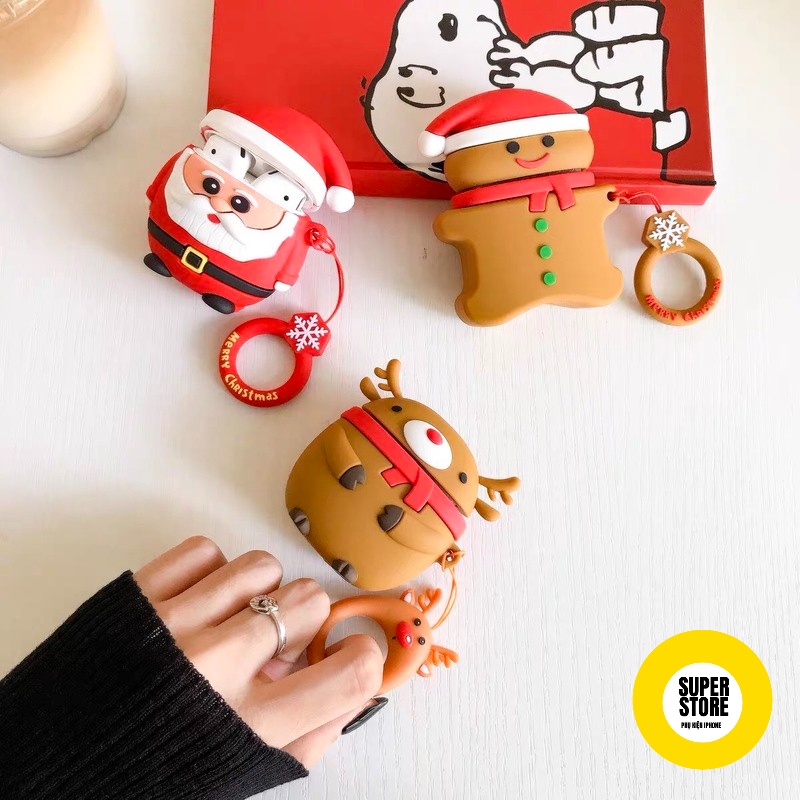 Case Vỏ Bao Airpods Đựng Tai Nghe Airpod 1 2 Pro Mẫu GIÁNG SINH Siêu Dễ Thương
