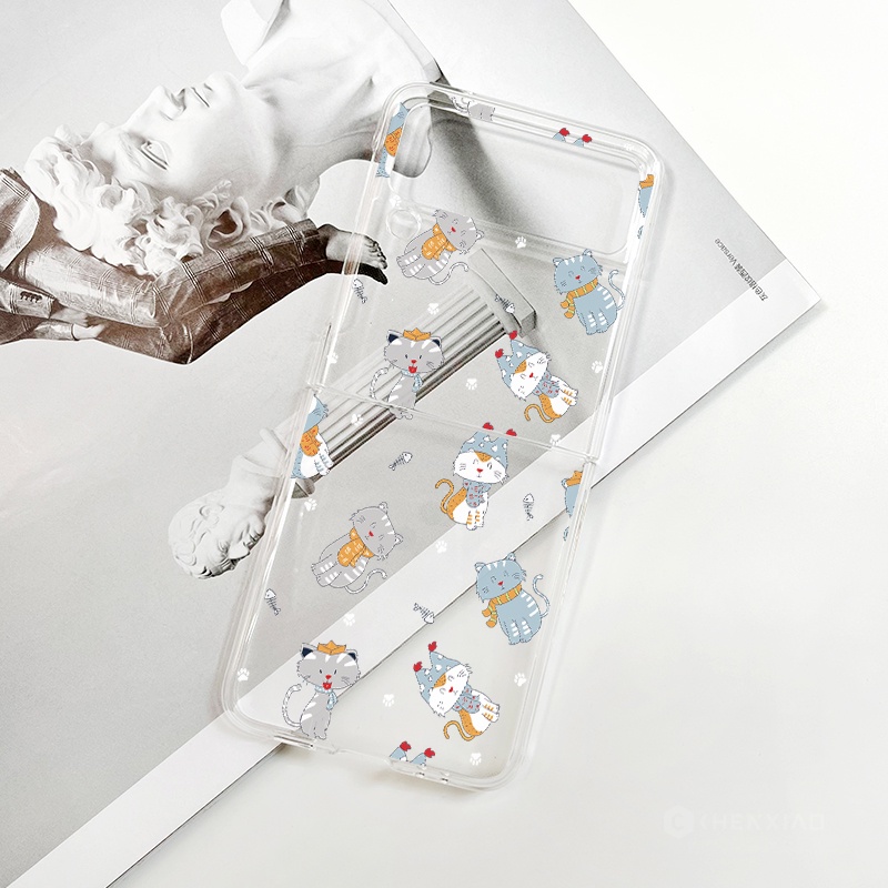 Ốp Điện Thoại Hình Mèo Hoạt Hình Cho samsung z flip z 4 / z flip3 5g