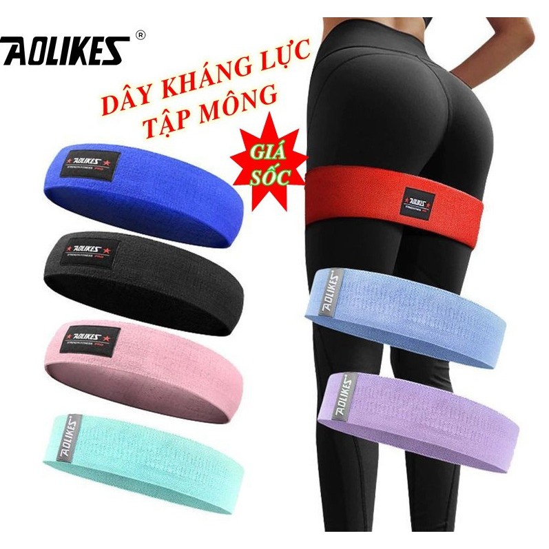 Dây Miniband Vải Tập Mông Chân Đùi Aolikes Chính Hãng, Dây Đàn Hồi Kháng Lực Tập Gym Siêu Bền YO301