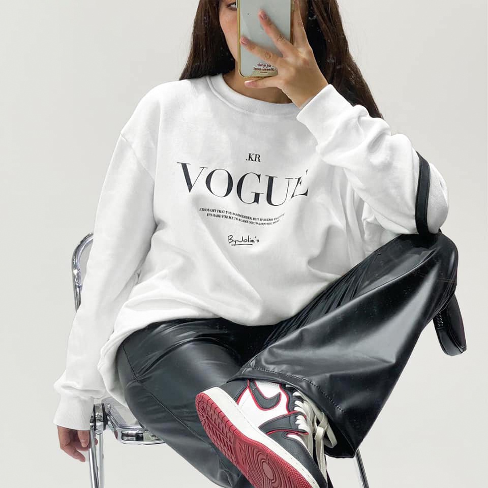 Áo Sweater VOGUE Nam Nữ unisex phong cách Hàn Quốc cá tính, Chất nỉ bồng đẹp HALEY HD292