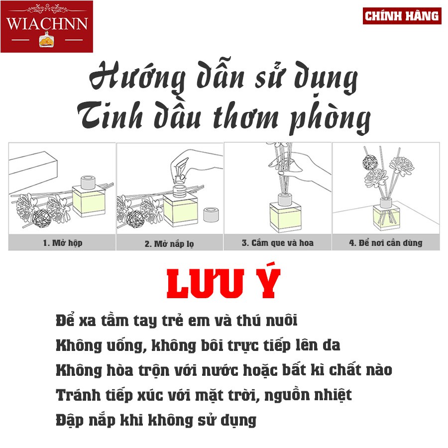 Tinh Dầu Thơm Phòng Wiachnn Lọ Khuếch Tán Nước Hoa Nguyên Chất Thiên Nhiên Que Gỗ Tán Hương cao cấp VAROMA KT01